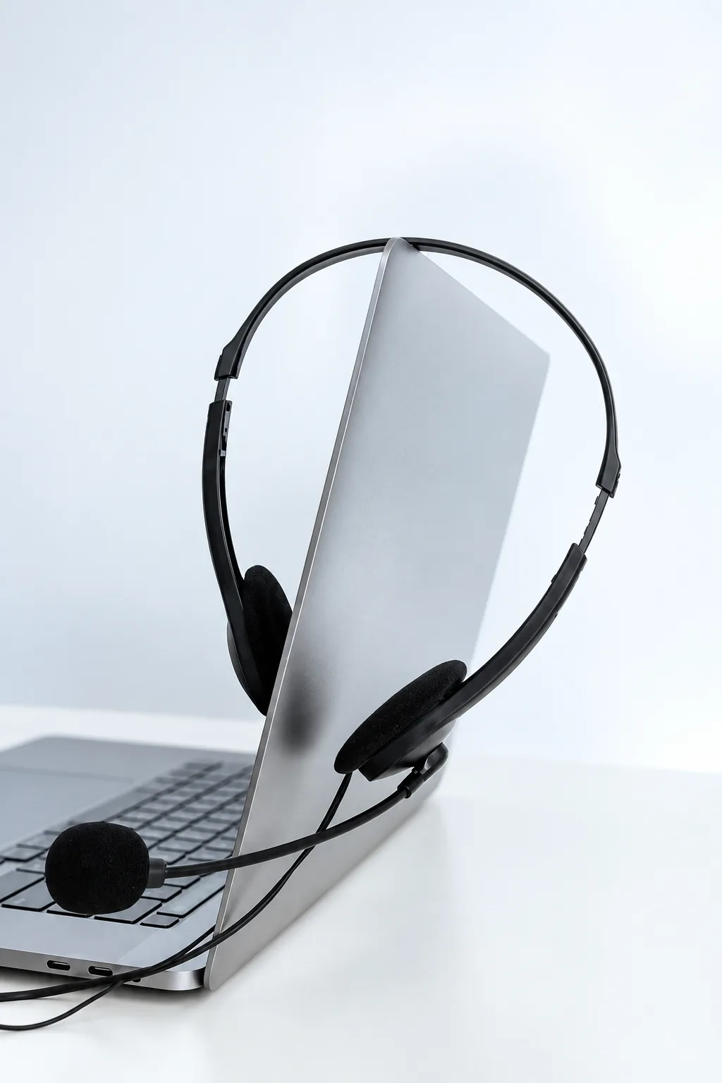Professional headset ready for a call